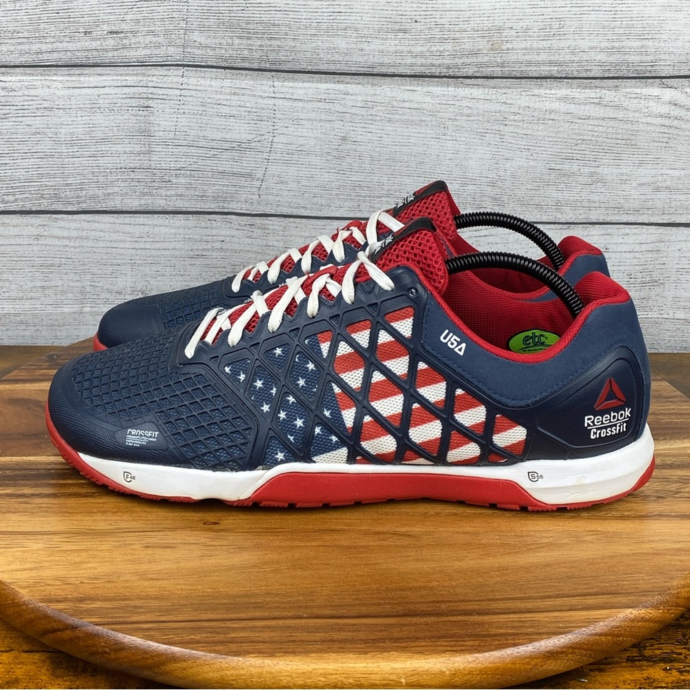 Reebok Men’s CrossFit Nano 4.0 USA Flag Navy Red Training Shoe Sneaker Size 13